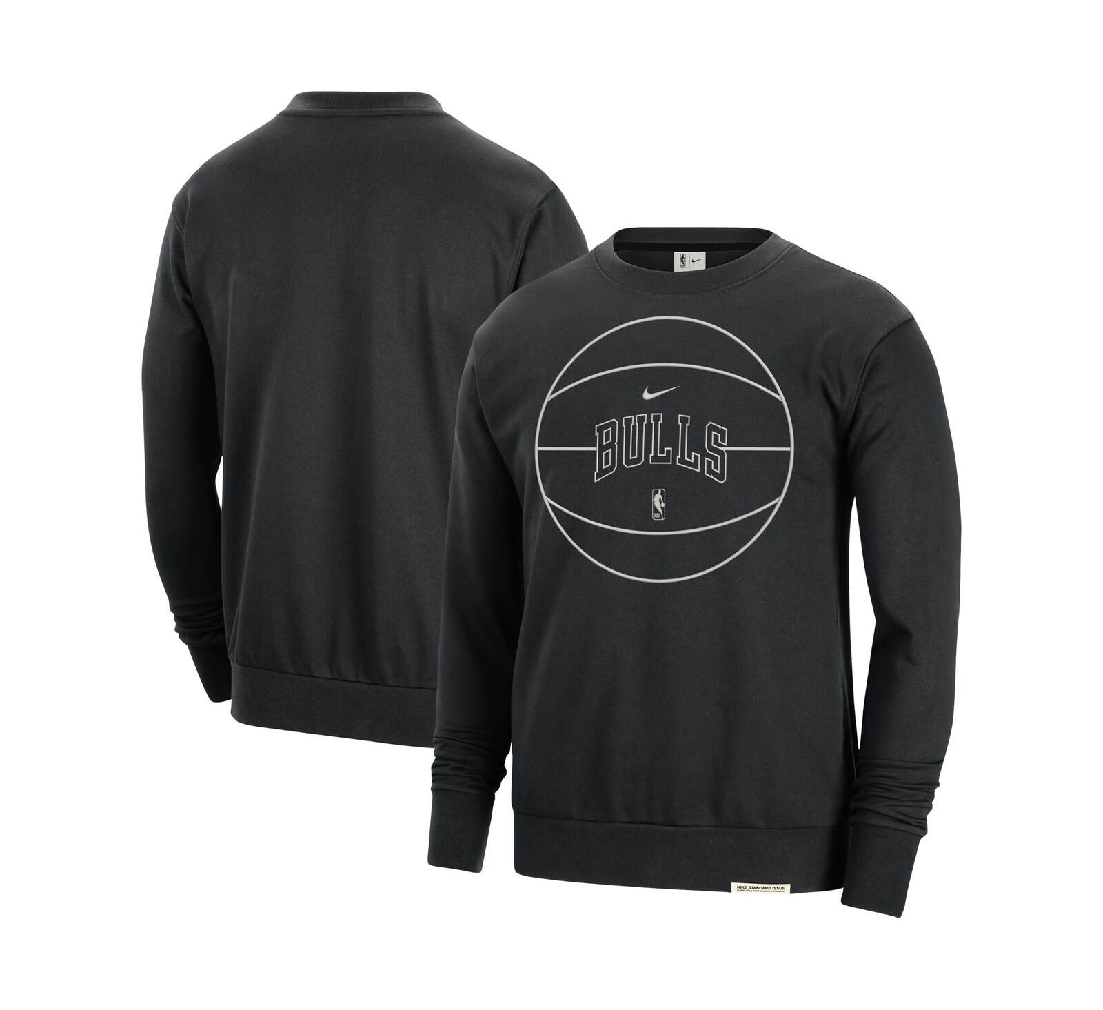 Men's Nike Black Chicago Bulls 2023/24 Authentic Standard Issue Travel Performance Pullover Sweatshirt