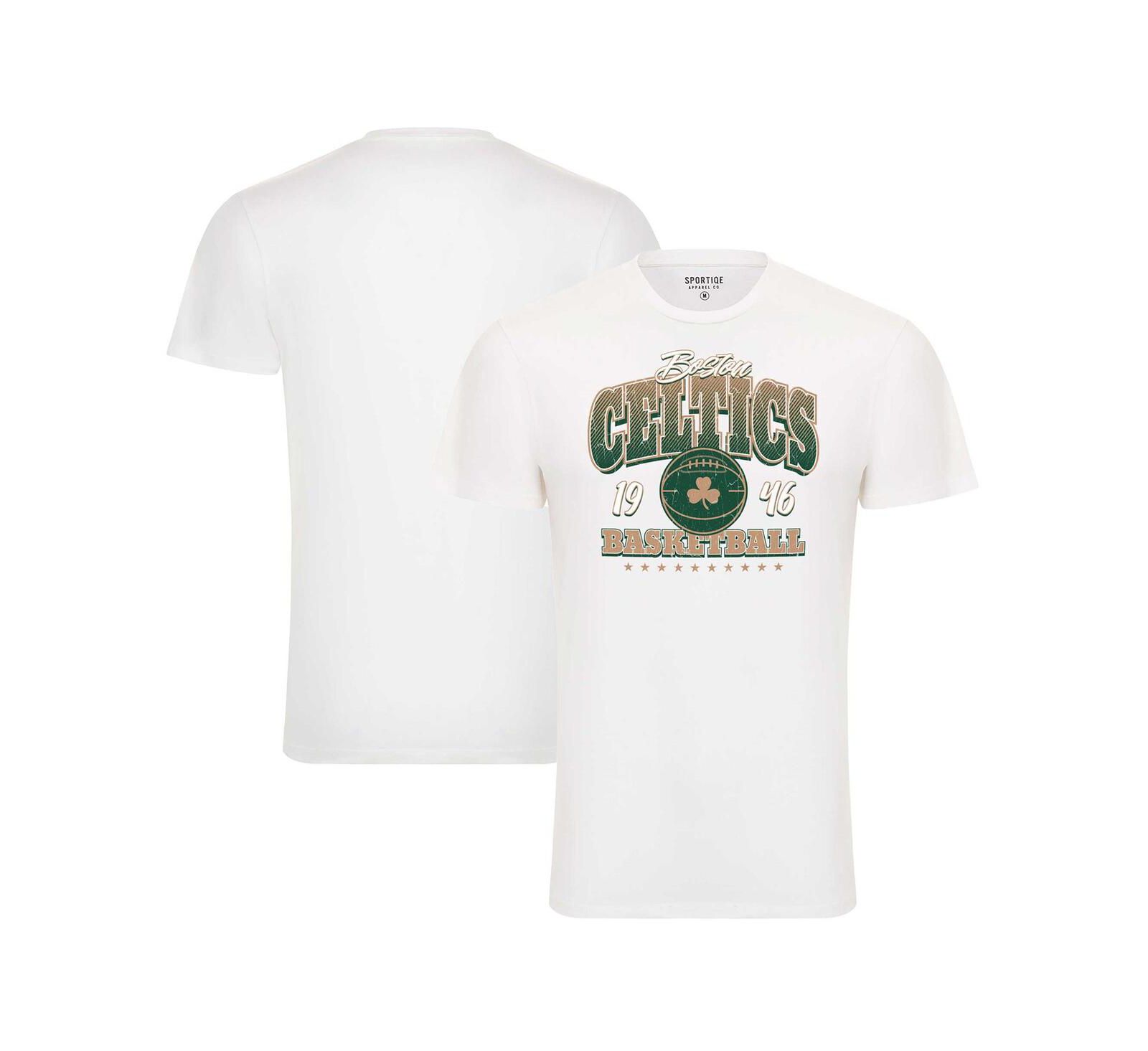Sportiqe Men's and Women's White Boston Celtics Bingham Super Soft T-Shirt