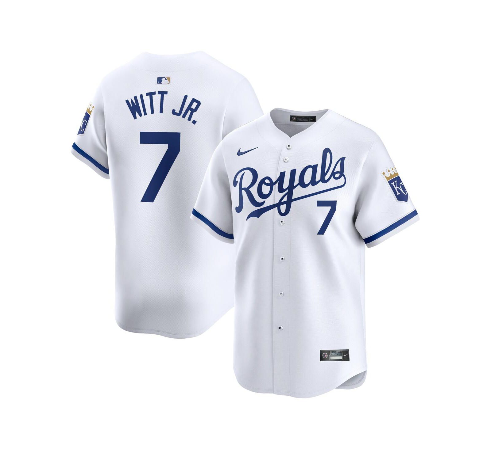 Мужская джерси Nike Bobby Witt Jr. White Kansas City Royals Home Limited Player