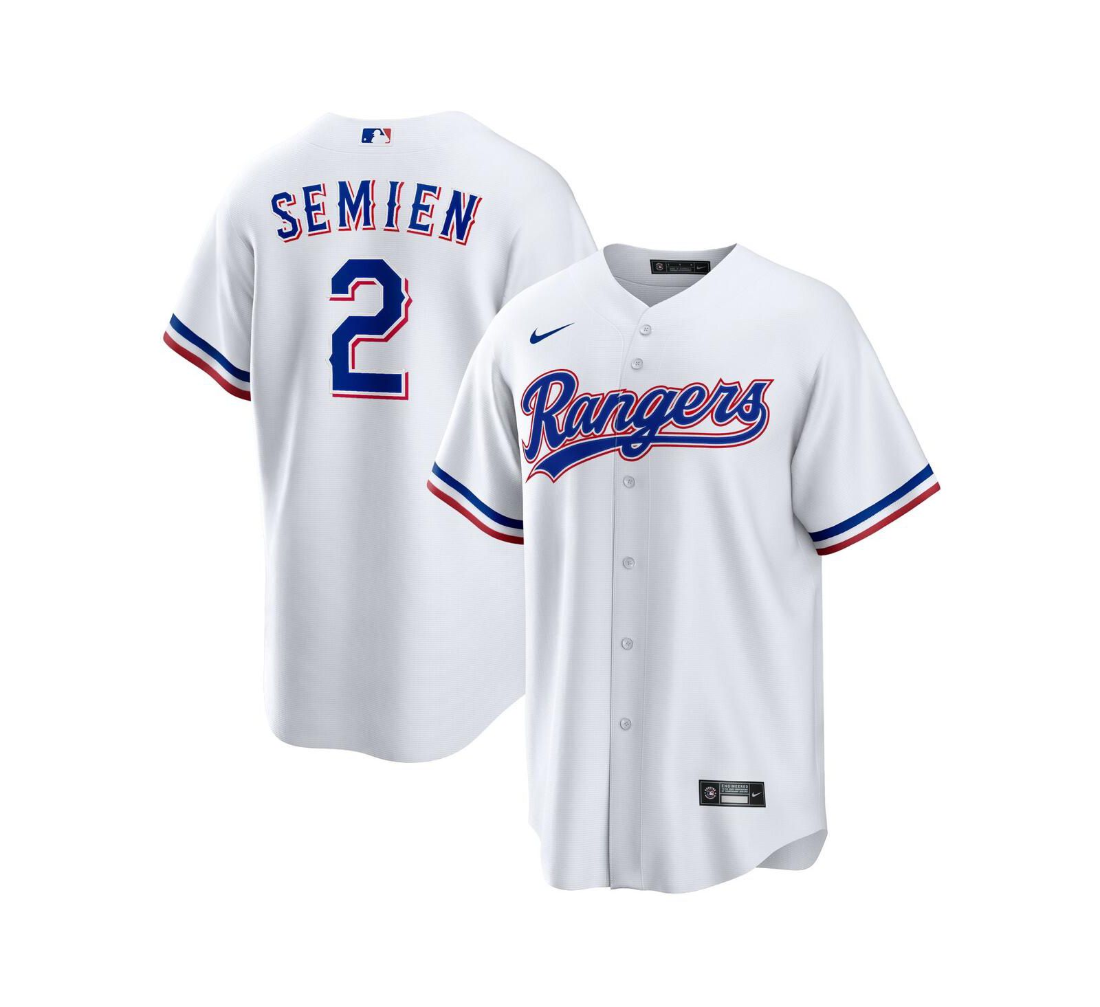 Детская джерси Nike Marcus Semien White Texas Rangers Home Replica Player