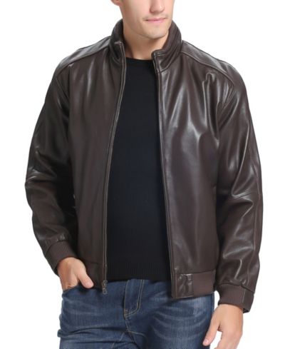 BGSD Men's City Leather Bomber Jacket