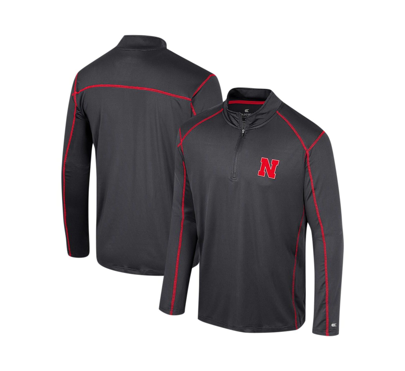 Colosseum Мужская ветровка Nebraska Huskers Cameron Quarter-Zip, черная