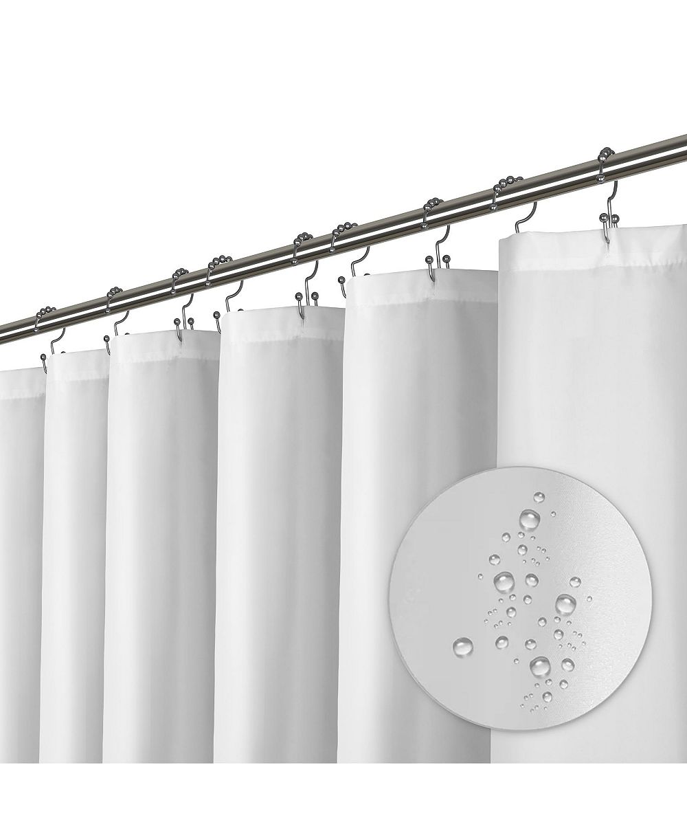 LiBa Cloth Fabric Shower Curtain, Heavy Duty Waterproof - 72" W x 72" H White
