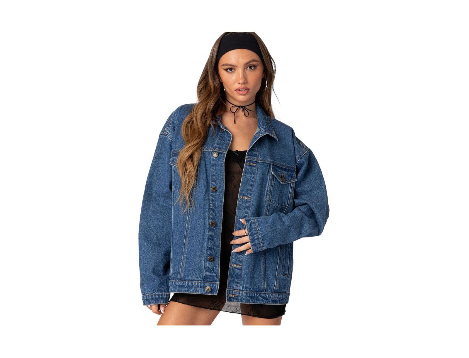 Edikted Women's Dalia oversized denim jacket