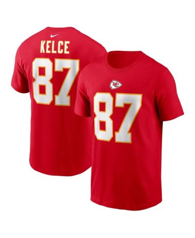 Мужская футболка Nike Travis Kelce Red Kansas City Chiefs Player Name and Number