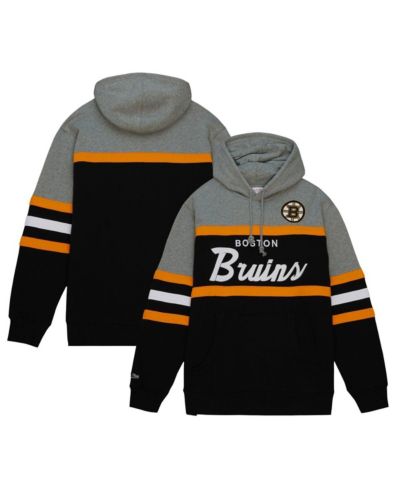 Мужское худи Mitchell & Ness Black, Gray Boston Bruins Head Coach Pullover Hoodie