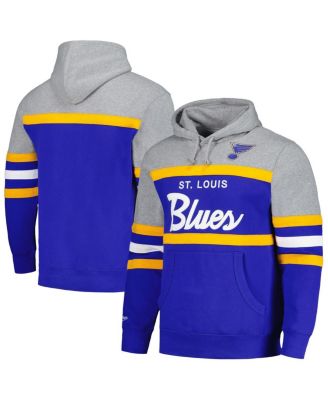 Мужское худи Mitchell & Ness Blue, Gray St. Louis Blues Head Coach Pullover