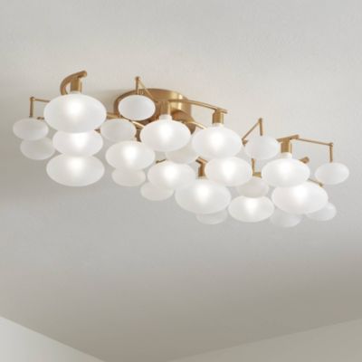 Possini Euro Design Потолочный светильник Warm Brass 12-Light Frosted Glass Shade