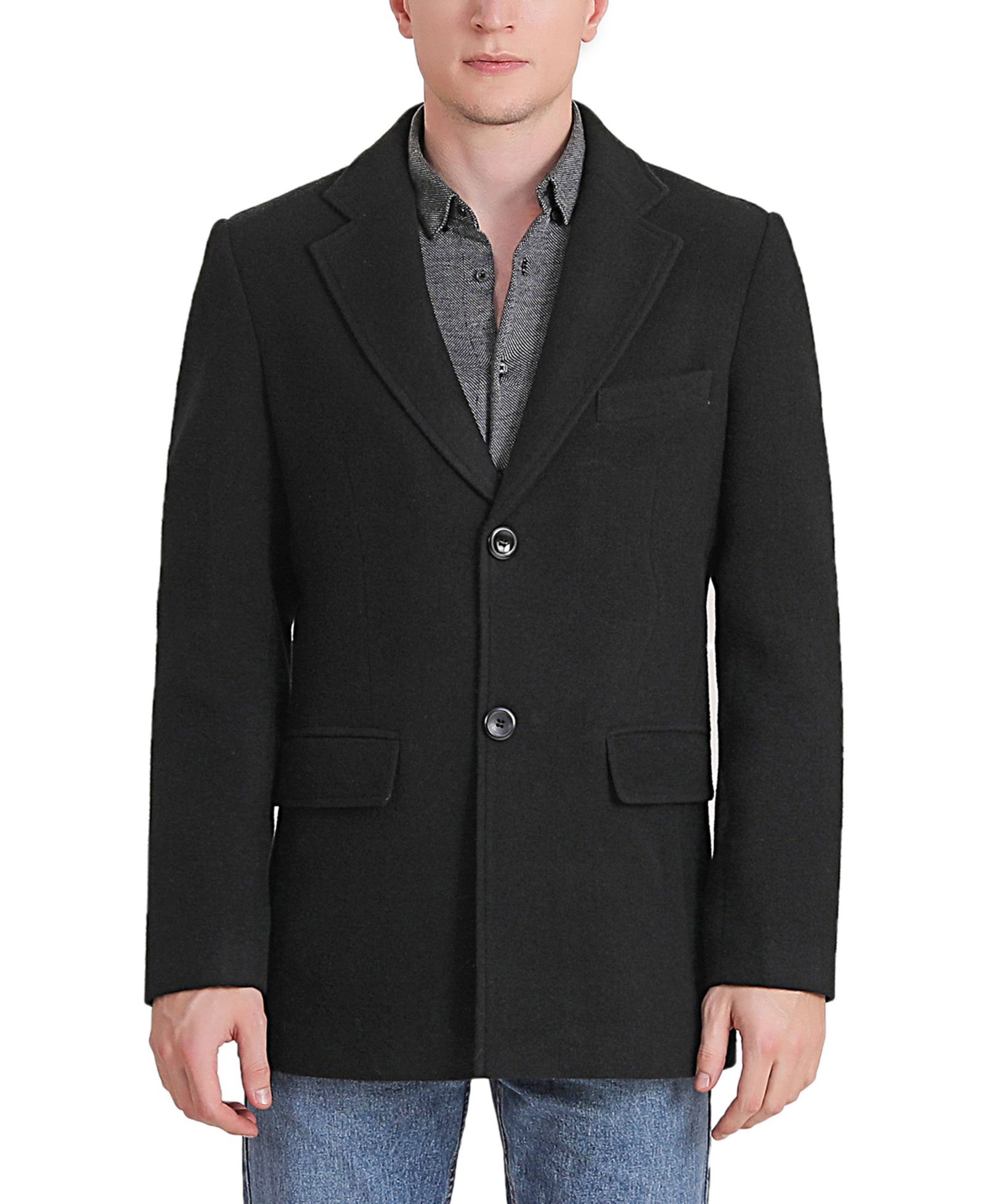 Мужское пальто BGSD Duke Classic Wool Blend Walking Coat