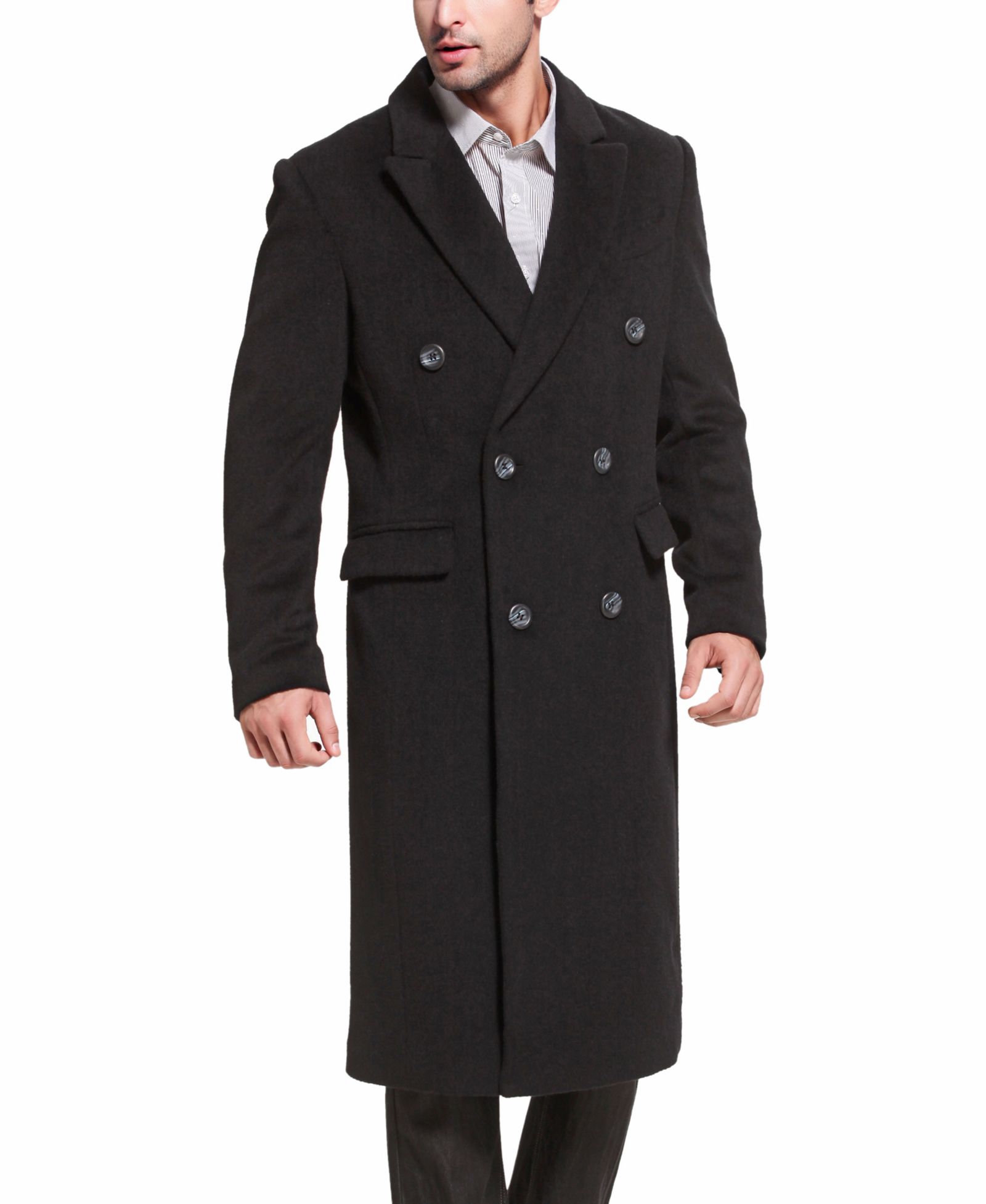 Пальто BGSD Men Josh Wool Blend Double Breasted Long Coat