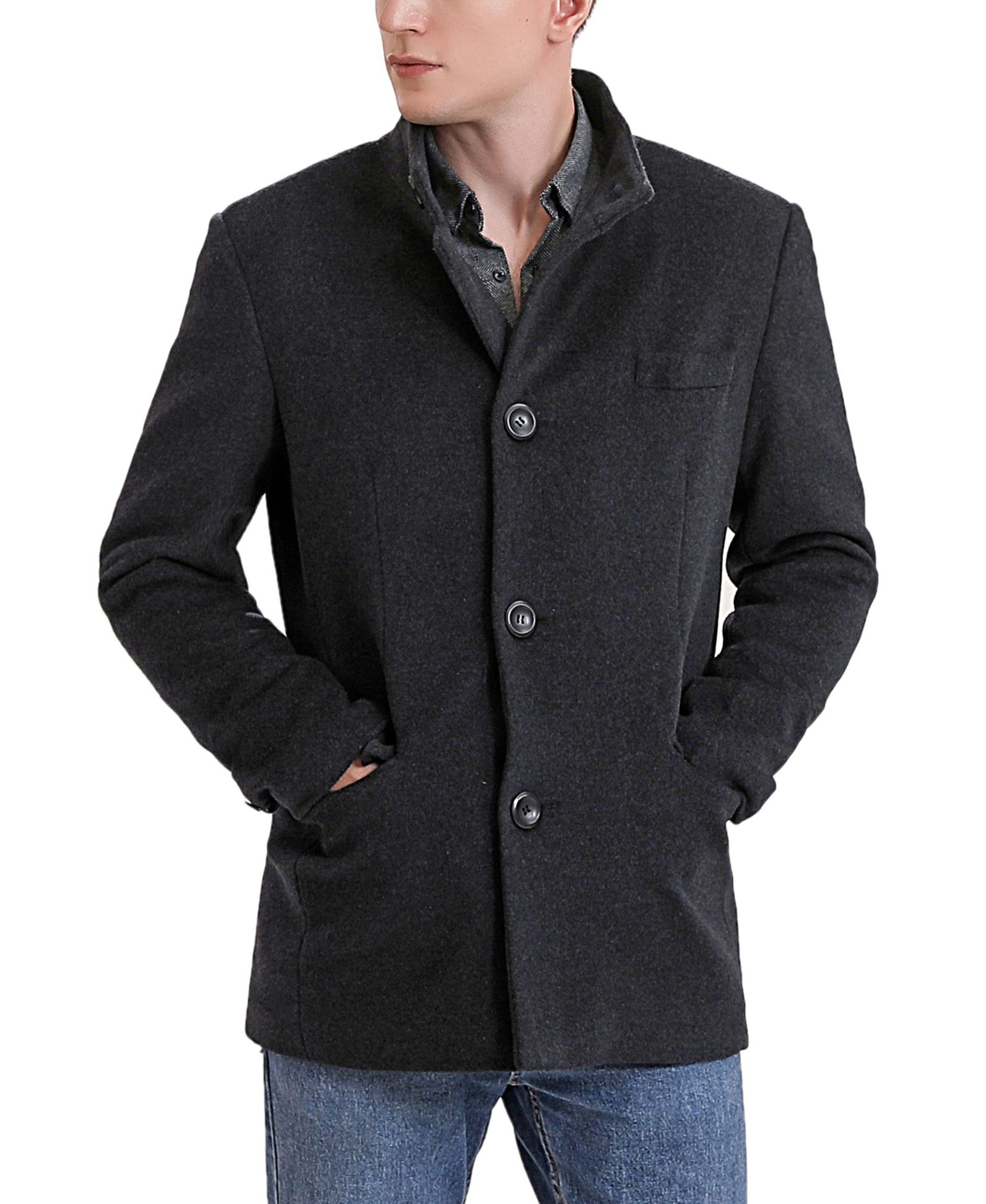 BGSD Men's Men Perry Wool Blend City Coat