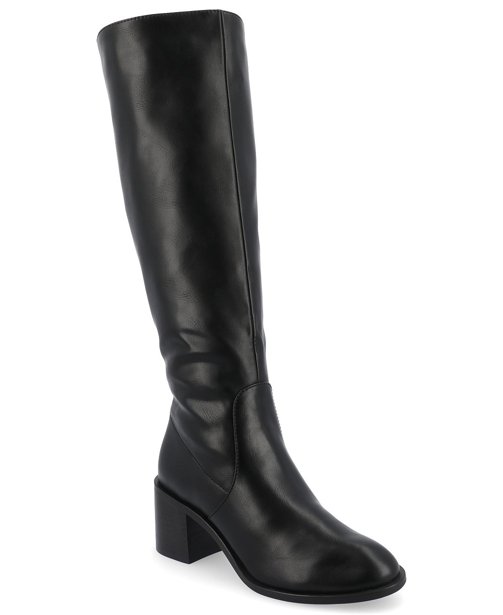 Женские высокие сапоги Journee Collection Romilly Wide Width Round Toe Block Heel