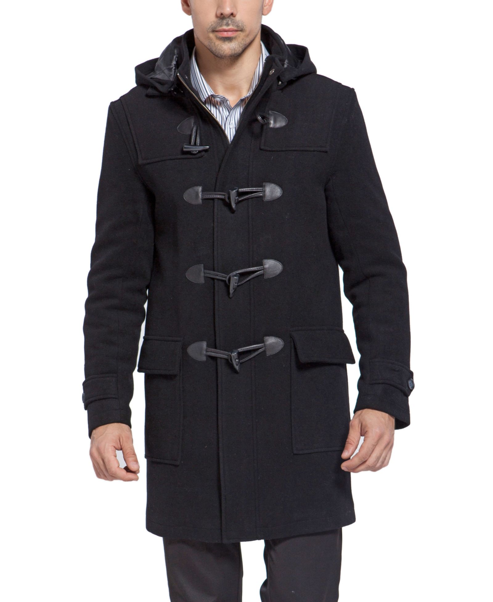 BGSD Men's Benjamin Wool Blend Classic Duffle Coat