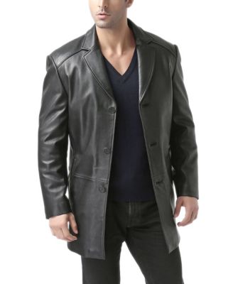 BGSD Men's Men Carter Three-Button Leather Car Coat