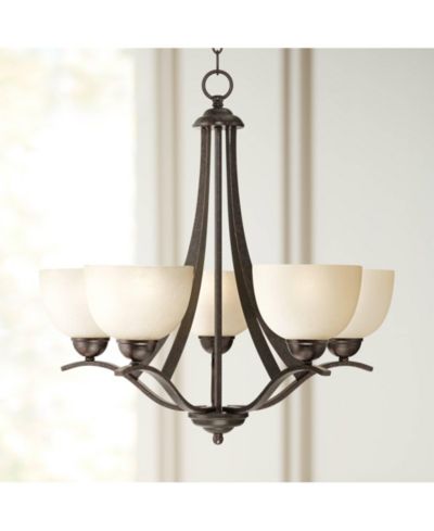 Regency Hill Подвесная люстра Regency Hill Bronze 5-Light Indian Scavo Glass 23" Wide