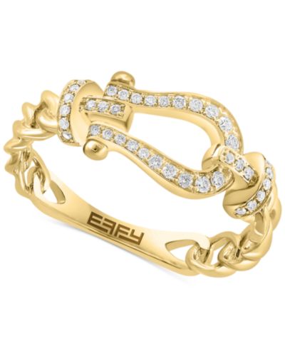 Кольцо EFFY® Diamond Horseshoe Buckle (1/6 ct. t.w.) в 14k Gold