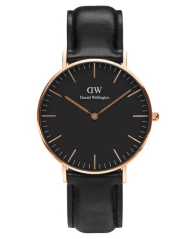 Женские унисекс часы Daniel Wellington Classic Sheffield Black Leather 36mm