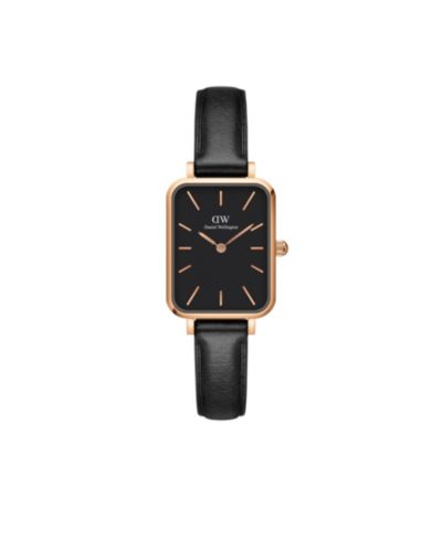 Daniel Wellington Женские часы Quadro Sheffield Black Leather 20 x 26mm
