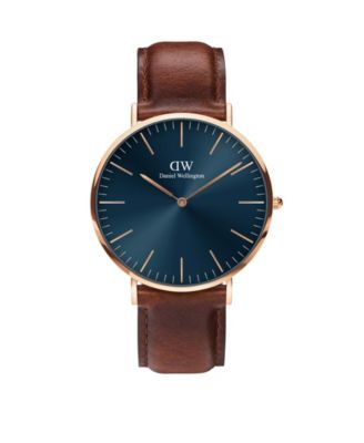 Daniel Wellington Men's Classic Saint Mawes Brown Leather Watch 40mm