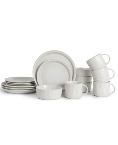 Table 12 Parchment Embossed 16 Pc. Dinnerware Set, Service for 4