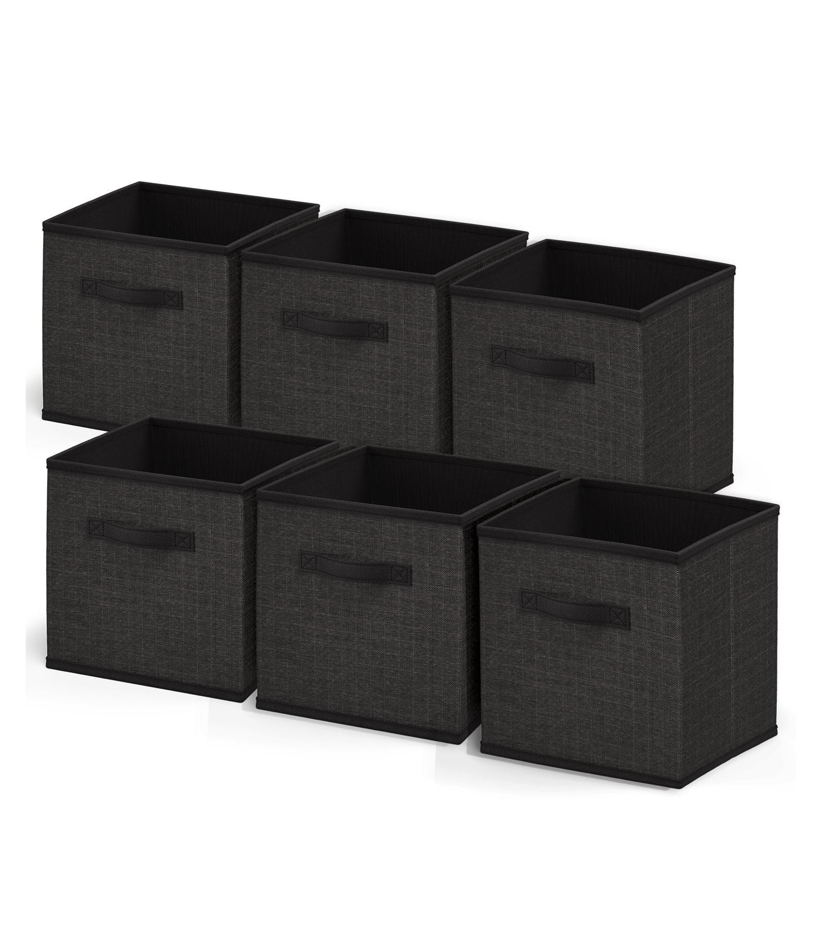 Nestl Foldable Fabric Cube 6 Pack Storage Bins with Handles