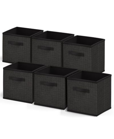Nestl Foldable Fabric Cube 6 Pack Storage Bins with Handles
