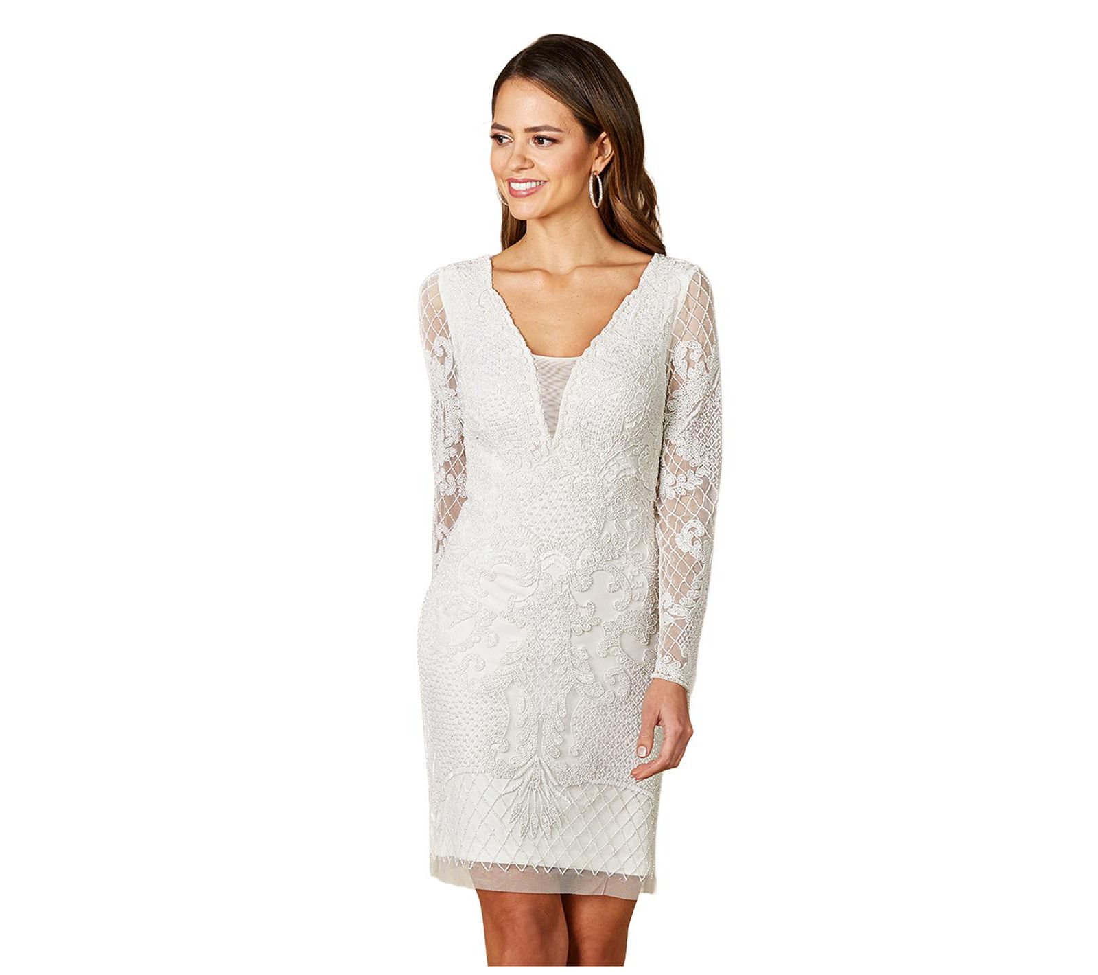 Lara Женский Carla Long Sleeve Beaded Lace Mini Платье