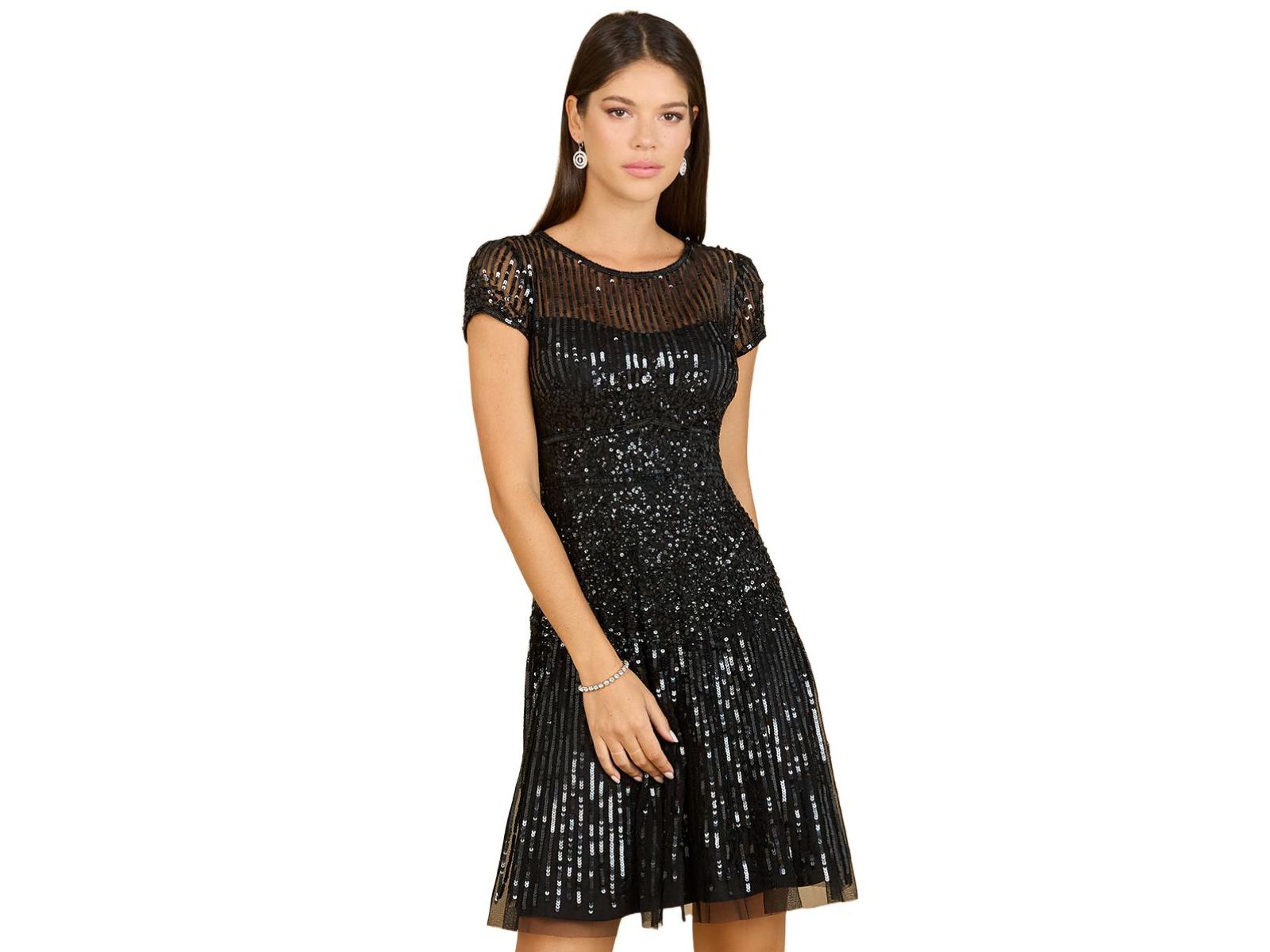 Lara Women's Cap Sleeve Sequin Short Dress
