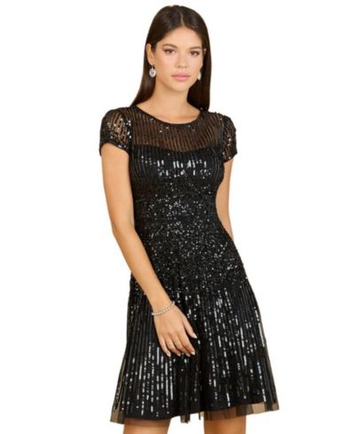 Lara Women's Cap Sleeve Sequin Short Dress