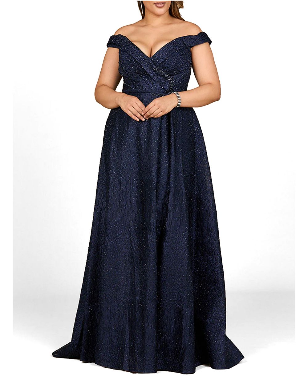 Женское вечернее платье LARA Tonal Beaded Off Shoulder Ball Gown