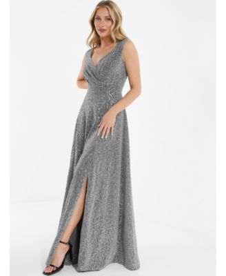Quiz Women's Sequin V-Neck Evening Dress