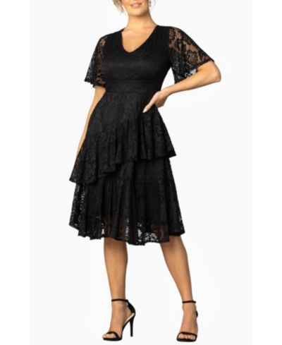 Женское коктейльное платье Kiyonna Lace Affair многослойное