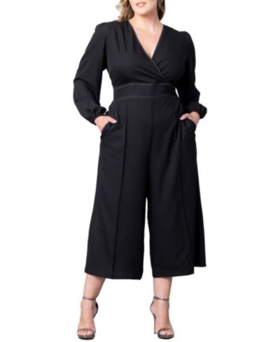 Kiyonna Plus Size комбинезон Tessa с широкими брюками
