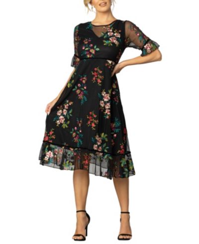 Женское платье Kiyonna Women's Wildflower Embroidered Floral Mesh