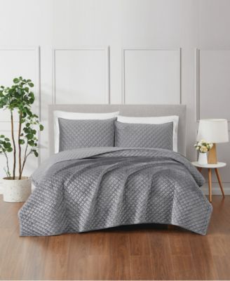 Royal Velvet Diamond Velvet 3 Piece Quilt Set, Full/Queen