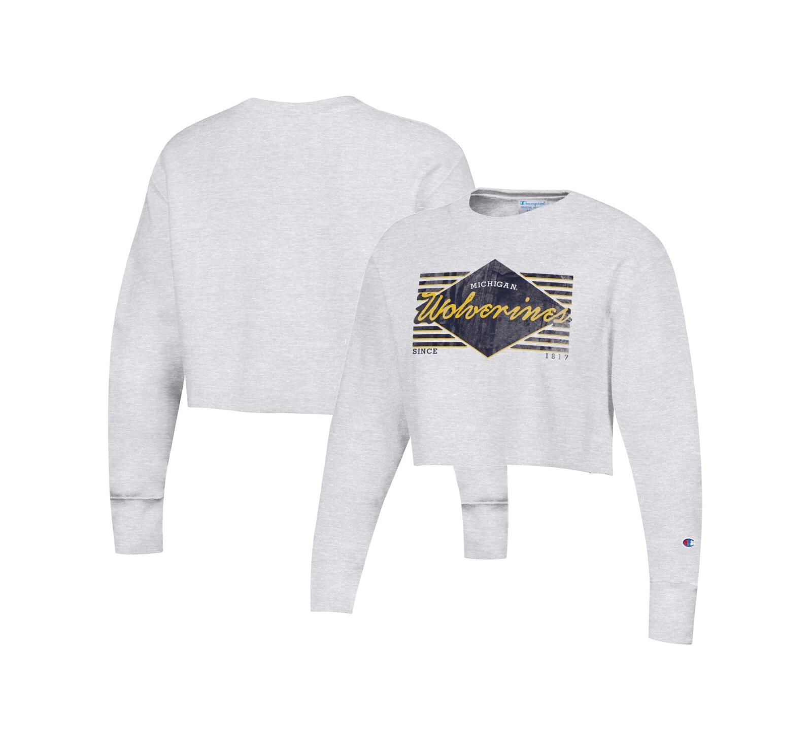 Champion Женский укороченный свитшот Michigan Wolverines Reverse Weave