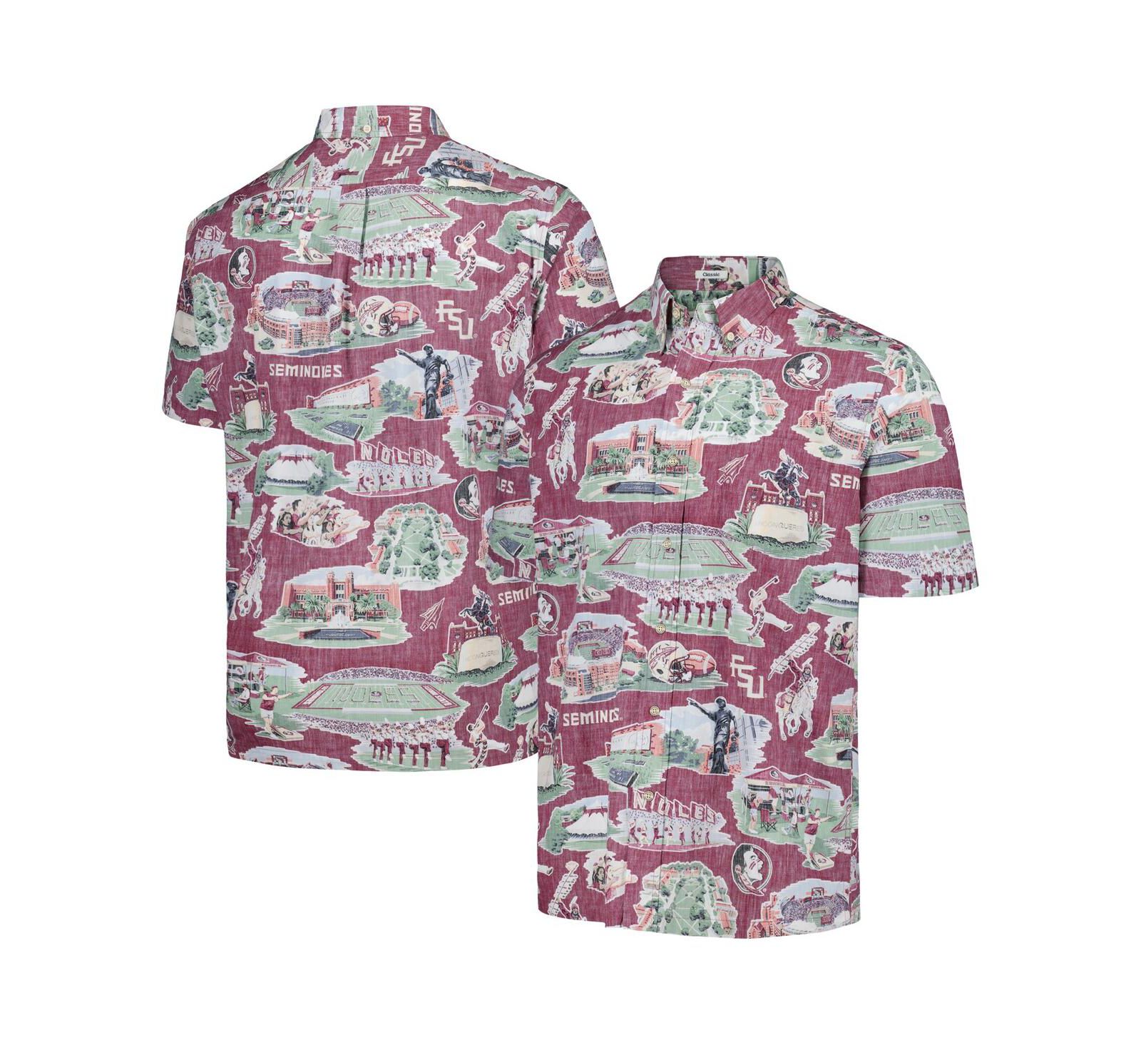 Мужская рубашка Reyn Spooner Garnet Florida State Seminoles Scenic Button-Down