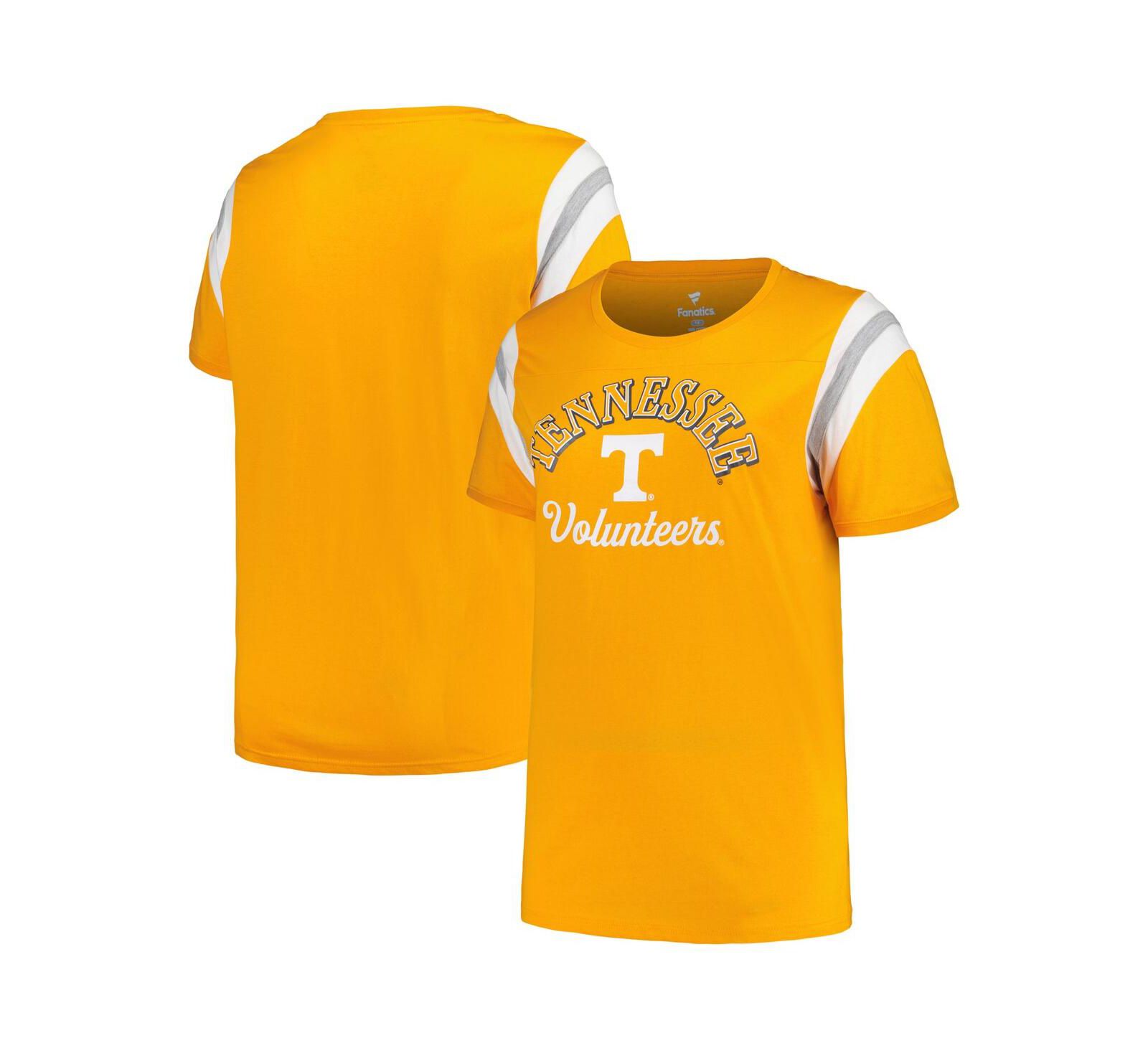 Женская футболка Profile Tennessee Orange Tennessee Volunteers Plus Size в полоску с вырезом лодочкой