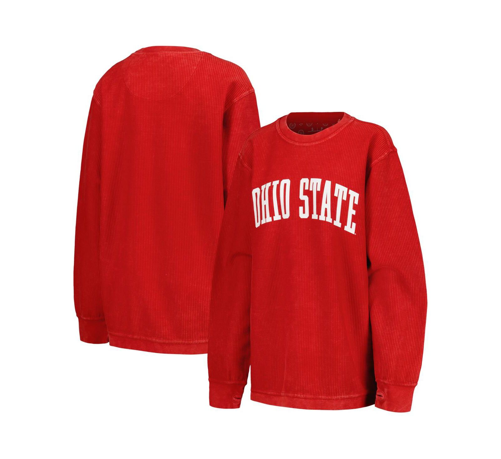 Женское винтажное худи Pressbox Ohio State Buckeyes, красное, с эффектом потертости