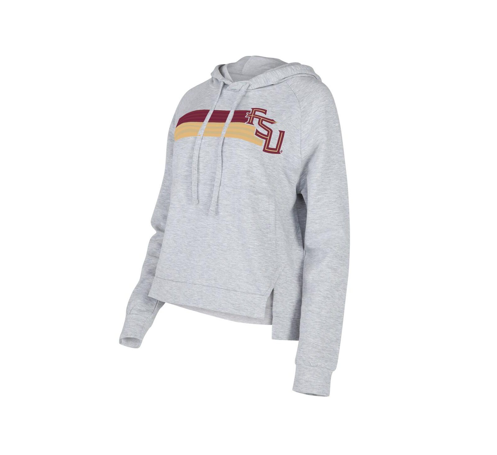 Women's Concepts Sport Gray Florida State Seminoles Cedar Tri-Blend Raglan Pullover Hoodie