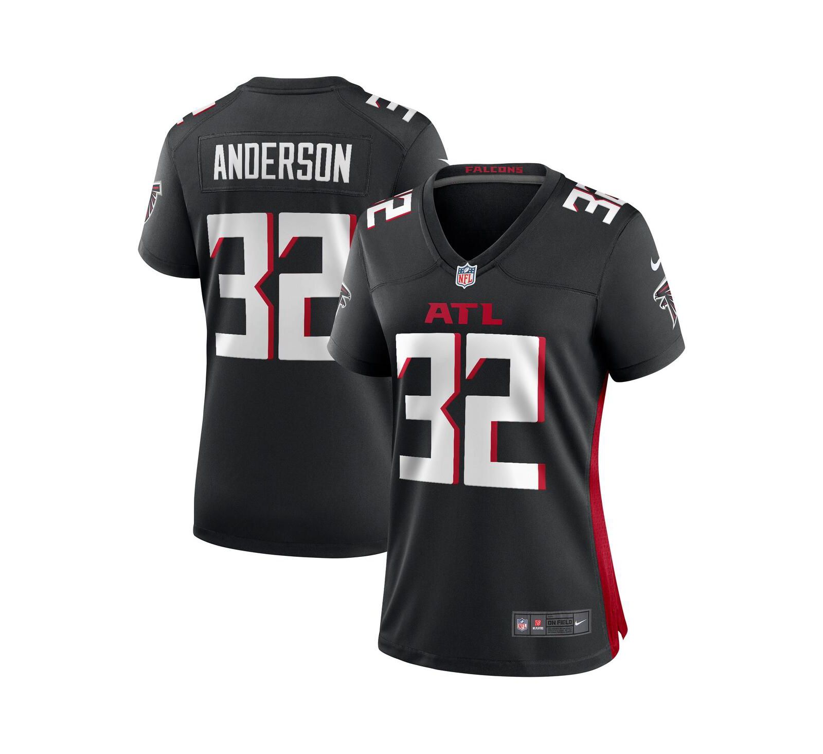 Nike Женская джерси Jamal Anderson Black Atlanta Falcons Game Retired Player