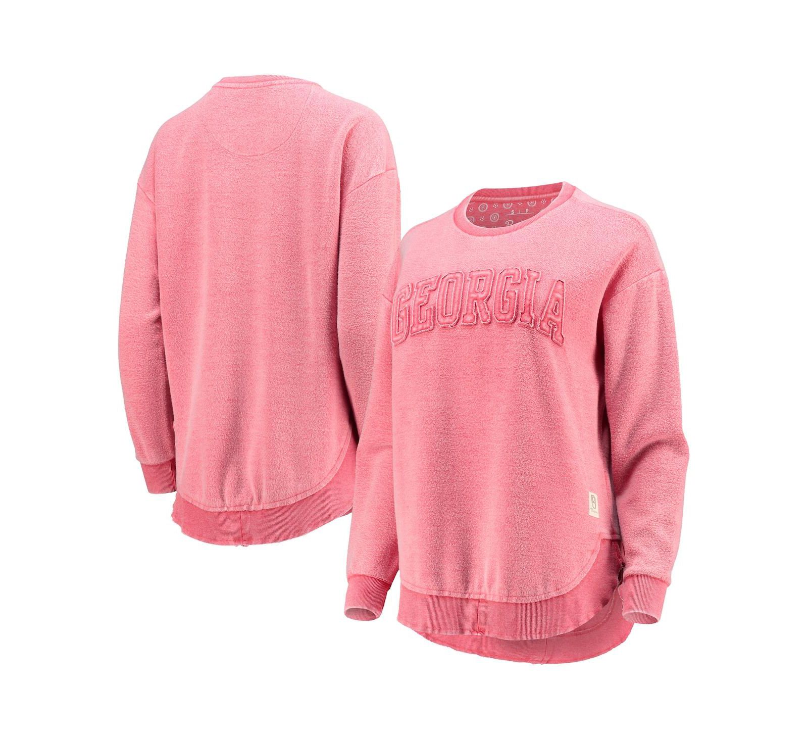 Женский свитшот Pressbox Red Distressed Georgia Bulldogs Ponchoville