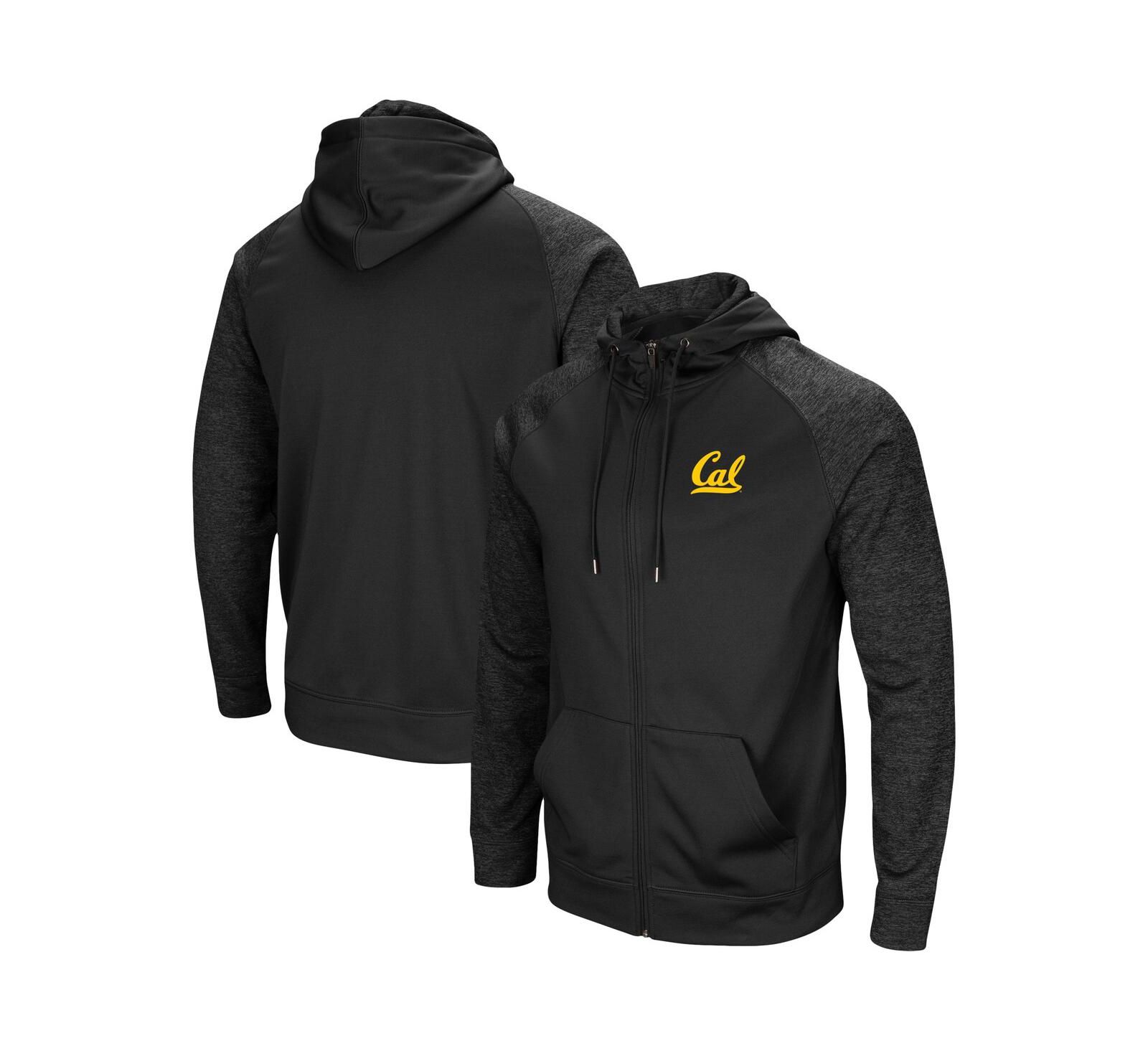 Мужское худи Colosseum Black Cal Bears Blackout 3.0 Raglan с полной молнией, черное