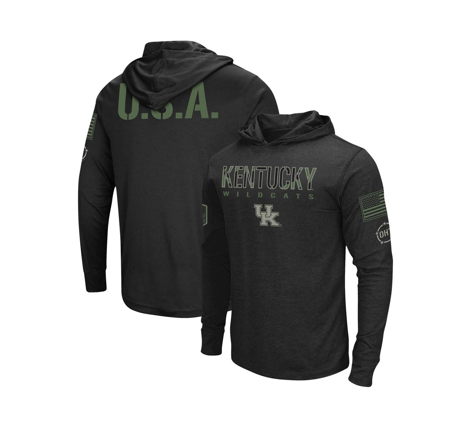 Худи Colosseum Men's Black Kentucky Wildcats OHT Military-Inspired с длинным рукавом Мужской