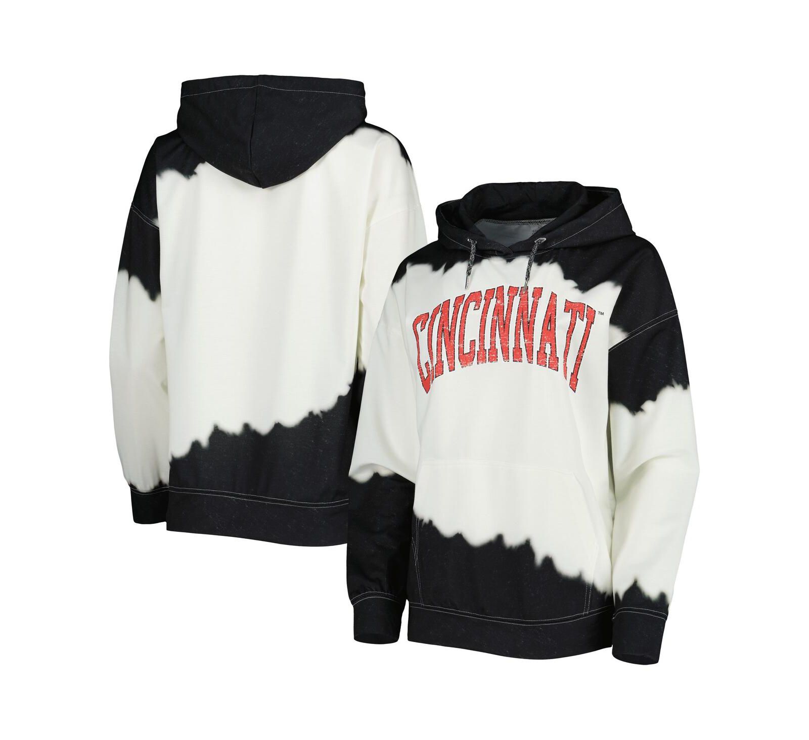 Женское худи Gameday Couture Cincinnati Bearcats Double Dip-Dyed в белом и черном цвете