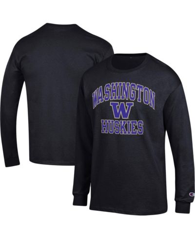 Мужская футболка Champion Black Washington Huskies High Motor Long Sleeve