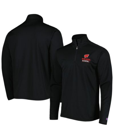 Мужская куртка Champion Wisconsin Badgers Textured Quarter-Zip Black