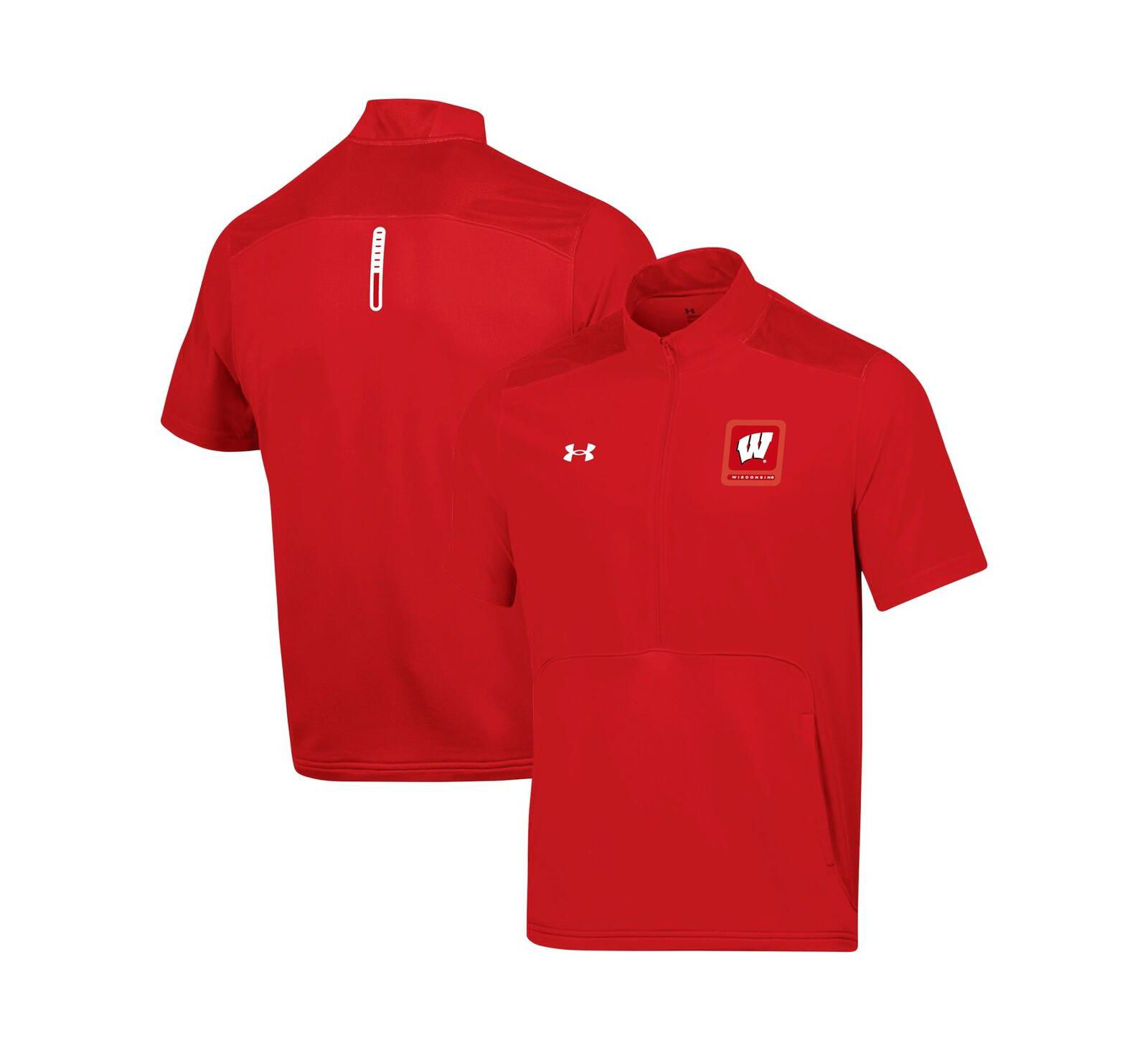 Мужская куртка Under Armour Red Wisconsin Badgers Motivate Half-Zip
