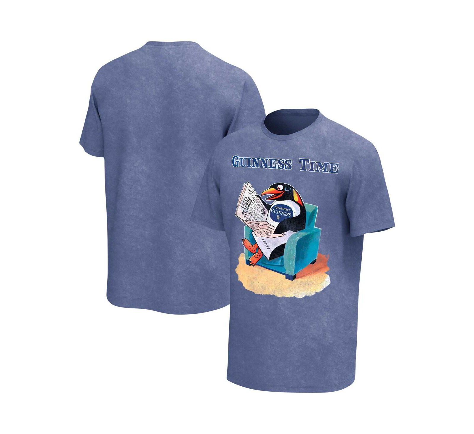 Men's Blue Distressed Guinness Washed Graphic T-shirt