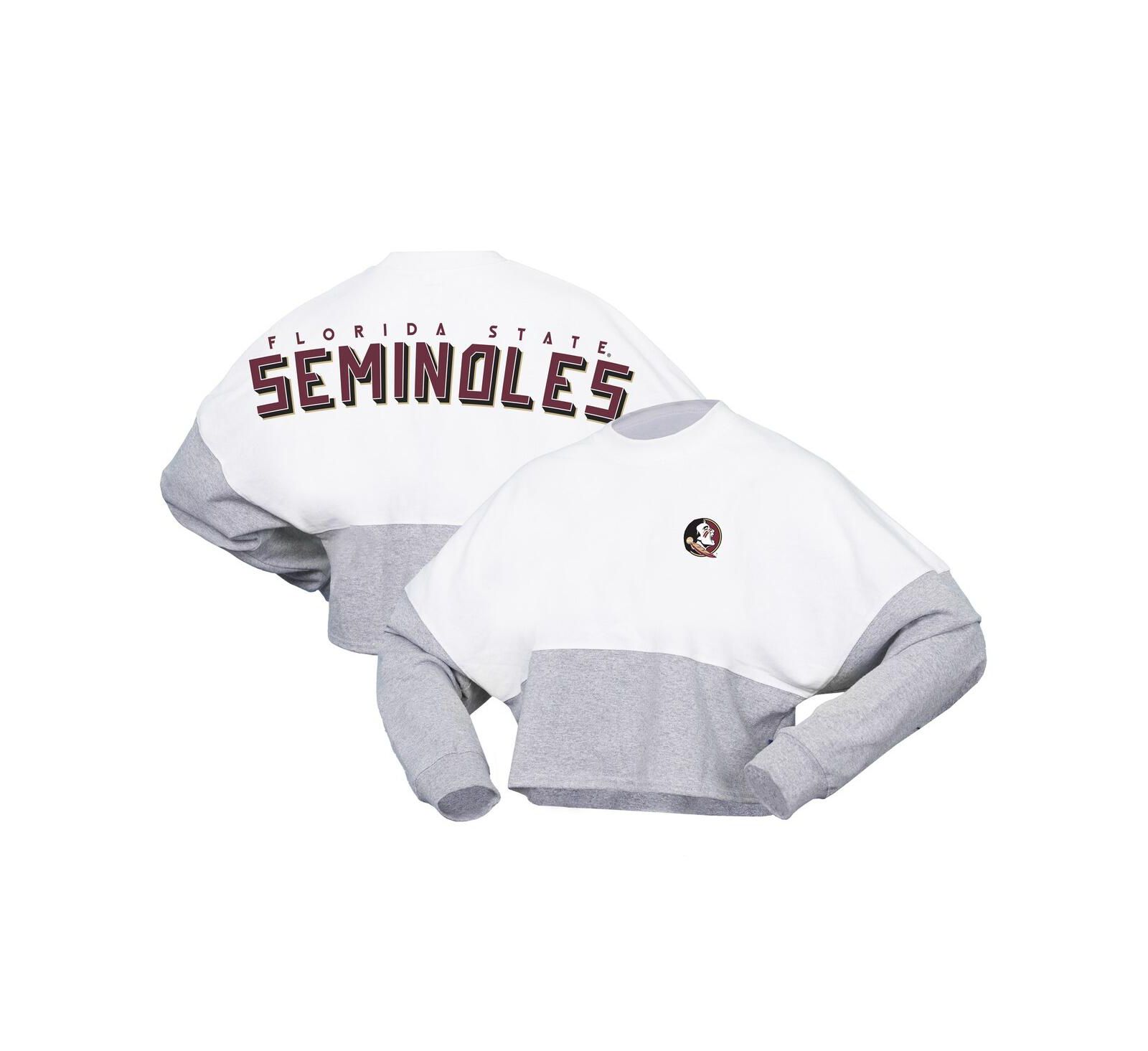 Spirit Jersey Женская укороченная футболка-джерси White Florida State Seminoles Heather Block
